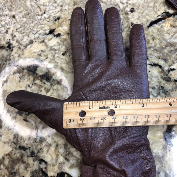 Size XL Jessica Women’s Leather Gloves Brown Acrylic Lining READ BELOW CN - Picture 8 of 12